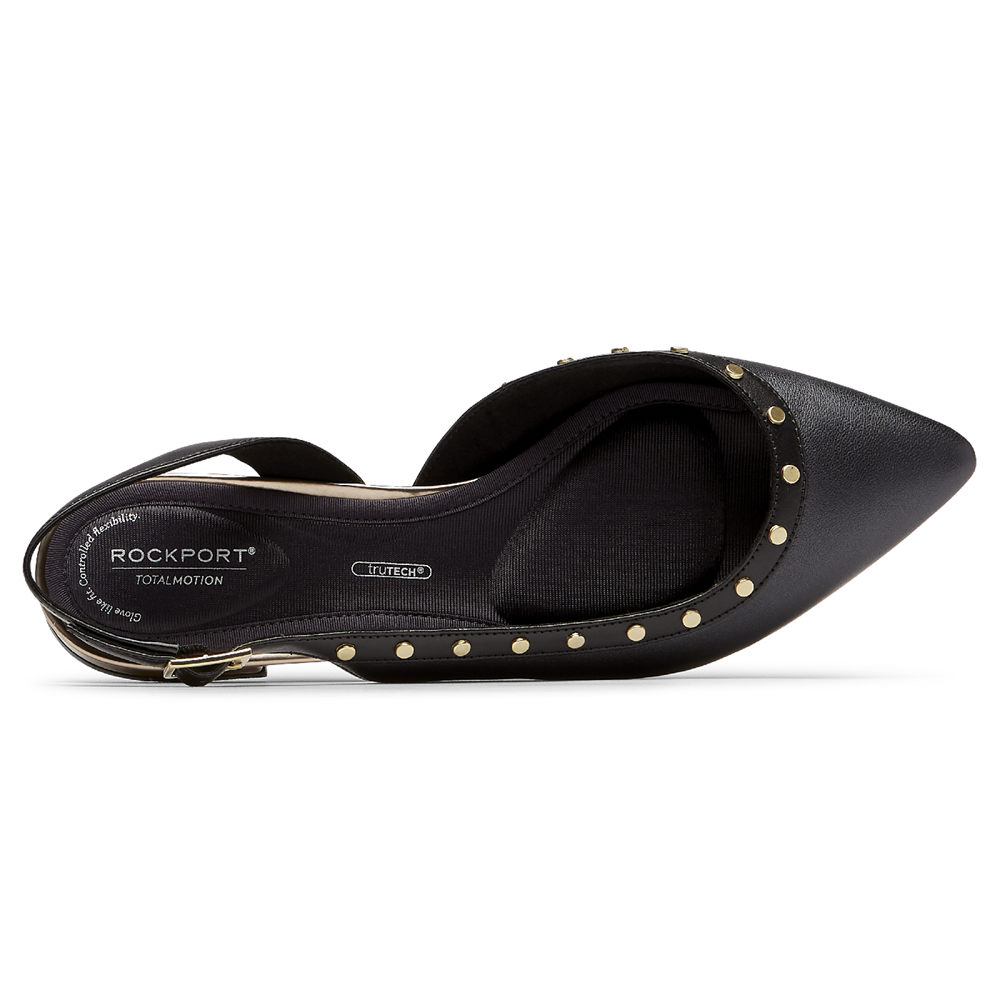 Slingback Rockport Mulher Pretas - Total Motion Zuly Studded - 09286XGVF